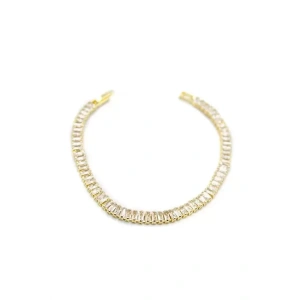 Baget Taşlı Su Yolu Bileklik - Altın