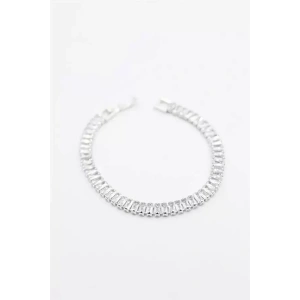 Baget Taşlı Su Yolu Bileklik - Gümüş