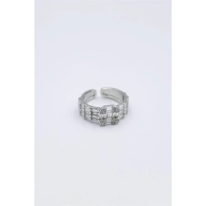 Baget Taşlı Yüzük - Gümüş