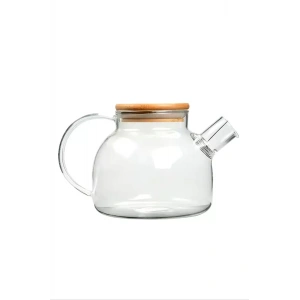 Bambu Kapaklı Borosilikat Cam Demlik 1000ml Royaleks-CM-2000