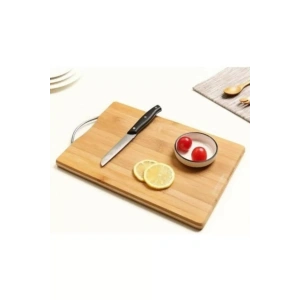 Bambu Metal Saplı Ekmek Kesme Tahtası 30x20x1,8 Cm Royaleks-67459
