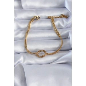 Mey İthalat® 316L Çelik Gold Renk Düğüm Model Kadın Bileklik