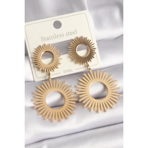 BFS 316L Çelik Gold Renk Güneş Model Kadın Küpe