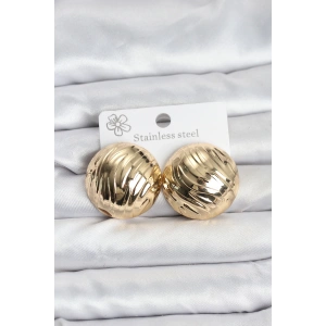 BFS 316L Çelik Gold Renk Vintage Kadın Küpe
