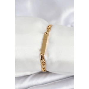 Mey İthalat® 316L Çelik Gold Renk Yazı Yazmaya Uygun Kadın Bileklik