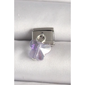 BFS 316L Çelik Gümüş Renk Mor Zirkon Taşlı Nomination Charm