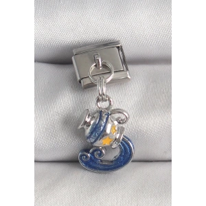 BFS 316L Çelik Gümüş Renk Sallantı Kova Burç Model Nomination Charm