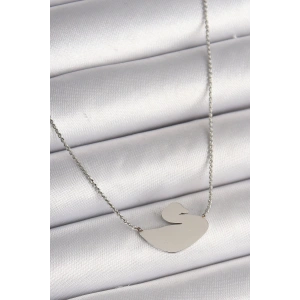 BFS 316L Çelik Gümüş Renk Zincir Kuğu Model Kadın Kolye