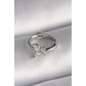 BFS 316L Çelik Gümüş Renk Zirkon Taşlı Kelebek Model Tragus Piercing
