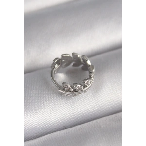 BFS 316L Çelik Gümüş Renk Zirkon Taşlı Yaprak Model Tragus Piercing