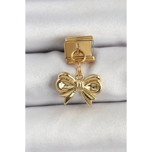 BFS 316L Çelik Sallantılı Fiyonk Model Gold Renk Nomination Charm