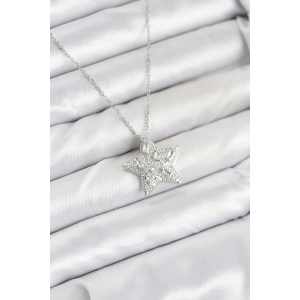 BFS 316L Çelik Zincir Gümüş Renk Yıldız Model Kadın Kolye