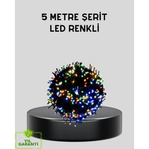 BFS 5 Metre 50’li LED Işık – Siyah Kablolu, Çok Fonksiyonlu, İç ve Dış Mekan Kullanımı