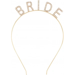 BFS   Altın Gold Renk Bekarlığa Veda Kristal Taş Bride Tacı İthal 16x10 cm