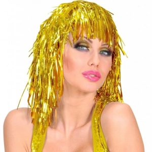 BFS Altın Sarısı Işıltılı Metalize Parti Peruğu