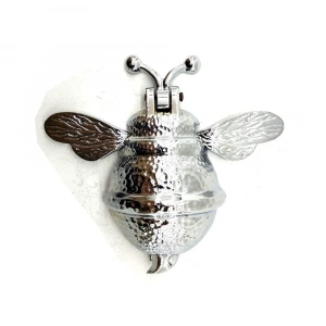 BFS Antika Tarz Dekoratif Pirinç Arı Kapı Tokmağı, Taktak - Büyük, 163x150mm, Nikel