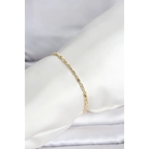Mey İthalat® CM 14K Gold Renk Burgu Zincirli Model Kadın Bileklik