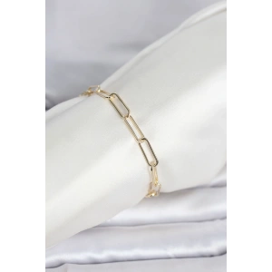 Mey İthalat® CM 14K Gold Renk Kalın Ataç Zincir Model Kadın Bileklik