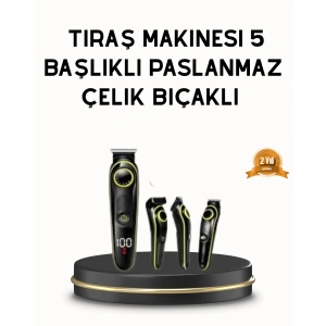 BFS Erkek Bakım Seti 5’i 1 Arada Şarjlı Paslanmaz Çelik Başlıklı