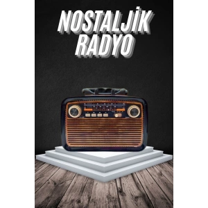 BFS Eskitme Nostalji Tasarımlı Bluetoothlu Nostalji Radyo Ahşap Nostaljik Görünümlü