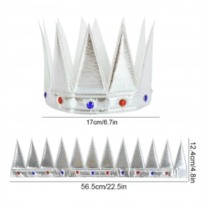 BFS   GümüşRenkEvaYumuşakKralKraliyetTacıYetişkinÇocukUyumlu55cm