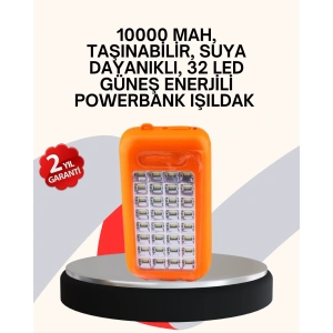 BFS Güneş Paneli ile Şarj Olan 32 LED’li Powerbank Cihazı