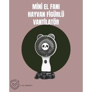 BFS Hayvan Figürlü Mini El Fanı – USB Şarjlı Sessiz Vantilatör