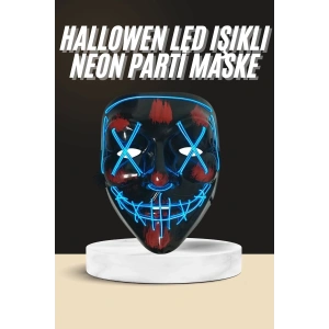 BFS Işıklı Led Maske Parti Eğlence Maskesi Hallowen Neon Maske