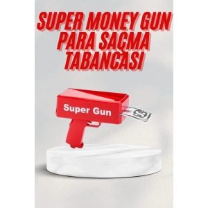 BFS Kırmızı Parti Oyuncağı Para Saçma Fırlatma Tabancası Makinesi Super Money