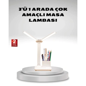BFS Kısılabilir LED Masa Lambası – Kalemlik ve Telefon Standlı, Göz Yormayan Işık