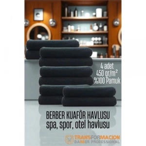 BFS  Kuaför Berber Havlusu 10 ADET Pamuk Berber Havlusu 50x90 Siyah