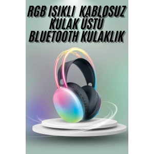 BFS Kulak Üstü Kablosuz Bluetooth Kulaklık Unısex Renkli Işıklı Kulaklık
