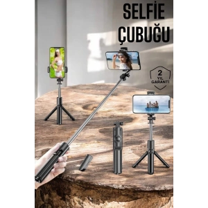 BFS Kumandalı Tripod Telefon Tutucu Selfie Çubuğu 360 Derece Dönebilen
