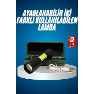 BFS Led Lamba El Feneri Küçük Taşınabilir USB Şarjlı Acil Durum Lambası