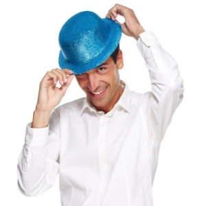 BFS     Mavi Renk Simli Melon Yuvarlak Parti Şapkası 24x26 cm