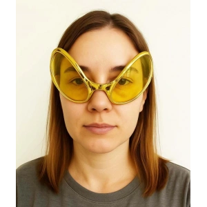 BFS Nessiworld  Retro Gözlük - 80 li 90 lı Yıllar Parti Gözlüğü Gold Renk 8x13 cm