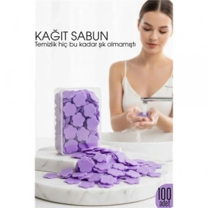 BFS Parfümlü Elde Eriyen Kağıt Sabun - 100 lü paket Sihirli Sabun – Hijyenik Seyahat Kutusu