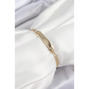 Mey İthalat® Pirinç Dikdörtgen Model Gold Renk Xuping Bebek Künyesi