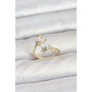 BFS Pirinç Gold Renk Kelebek Model Kadın Yüzük