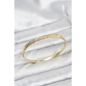 Mey İthalat® Pirinç Gold Renk Zirkon Taşlı Model Kadın Kelepçe Bileklik