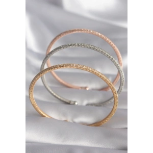 Mey İthalat® Pirinç Mix Renk Hasır Model Zirkon Taş Detay Kadın Bileklik Seti