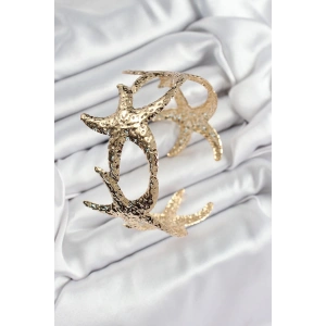 Mey İthalat® Pirinç Sıralı Deniz Yıldızı Model Gold Renk Kadın Pazu Bileklik