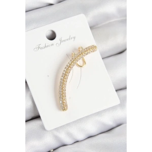 BFS Pirinç Zirkon Taşlı Model Gold Renk Sağ Kıkırdak Küpe