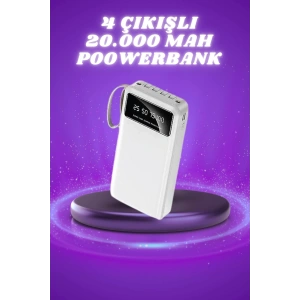 BFS Powerbank Şarj Cihazı 4 Çıkışlı 20.000 MAH Powerbank Taşınabilir Çoklu Giriş