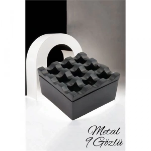 BFS Rexite Siyah Metal 9 Gözlü Kül Tablası