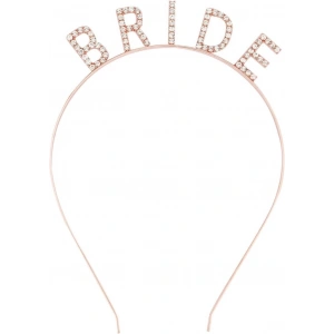 BFS   Rose Gold Renk Bekarlığa Veda Kristal Taş Bride Tacı İthal 16x10 cm