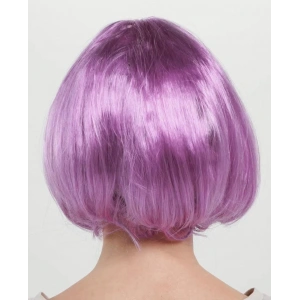 BFS   Rose Pembe Renk Düz Kesim Küt Parti Peruğu Kısa Takma Saç