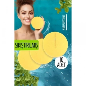 BFS  Sıkıştırılmış Makyaj Temizlik Pedi Cilt Temizlik Süngeri Doğal Selülöz 10 ADET