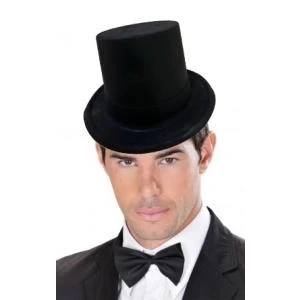 BFS   Siyah Renk Plastik Nubuk Kadife Kaplama Fötr Şapka 11 cm