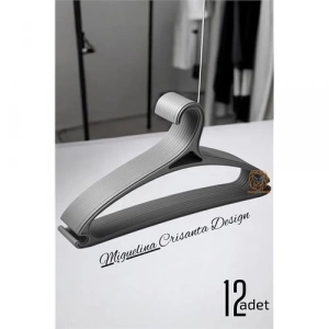 BFS Tasarım Askı Seti 12 ADET Elbise Askısı M.Crisanta GRİ